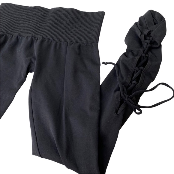 FP Movement Anthropologie On Tour Black Lace Up Leggings XS/S - Picture 4 of 7